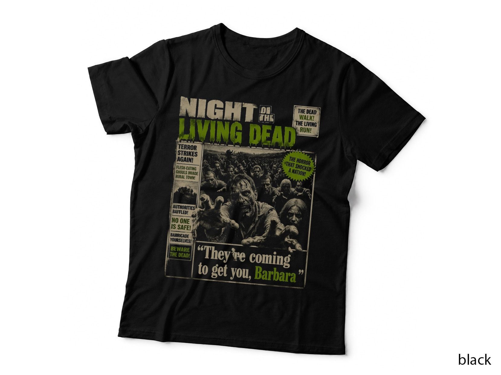 Night Of The Living Dead T-Shirt, Vintage Zombie Horror Movie Halftone Hoodie
