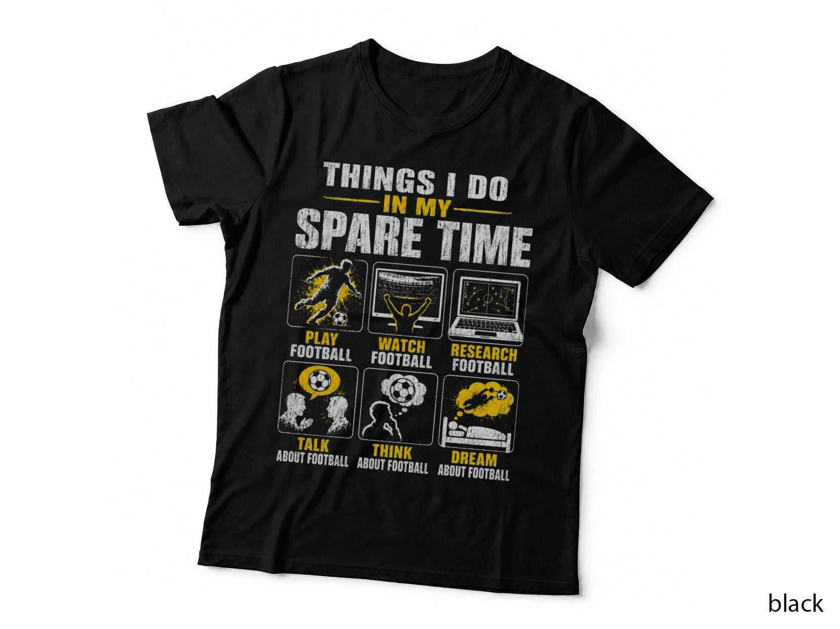 Things I Do In My Spare Time Football Funny Soccer Sports Halftone Hoodie