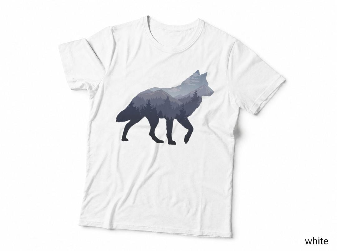 Lone Wolf Survives The Mountain Silhouette Art T-Shirt