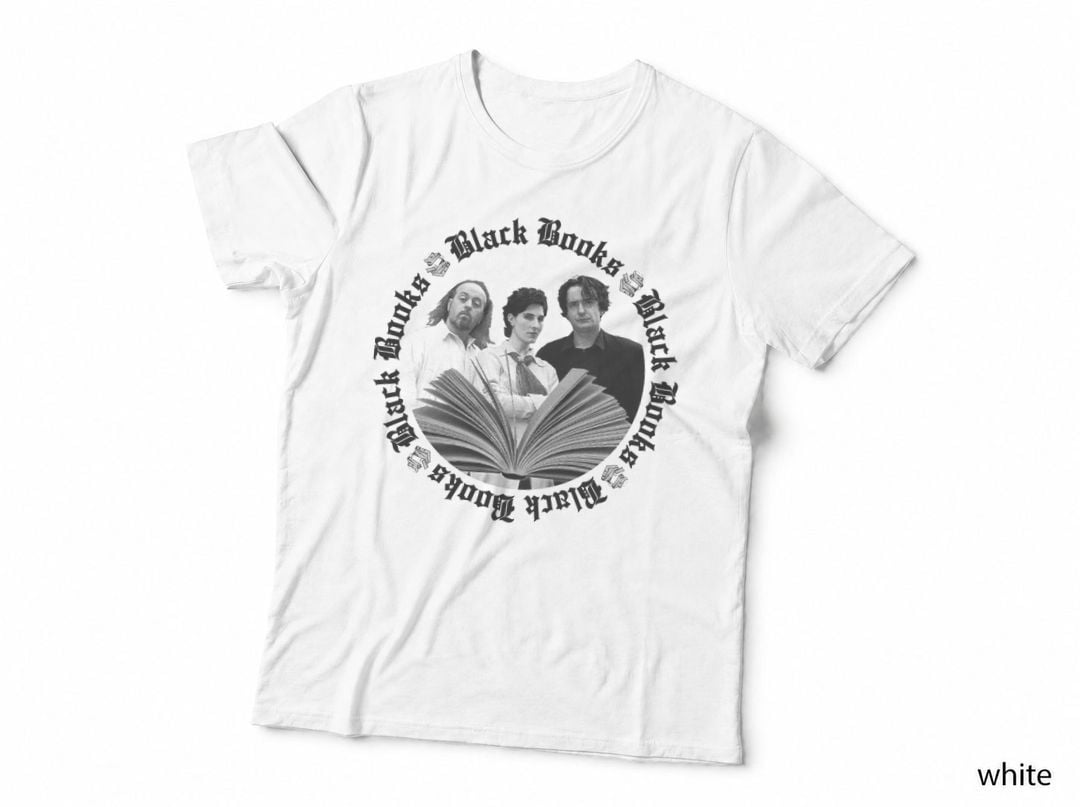 Black Books T-Shirt, British Sitcom Fan Art, Retro Comedy Series Style