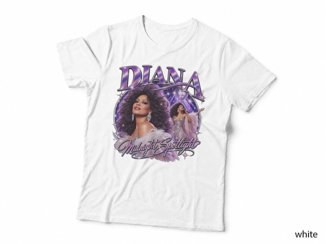 Diana Ross Midnight Spotlight Disco Diva Glamour Music T-Shirt Hoodie Vintage