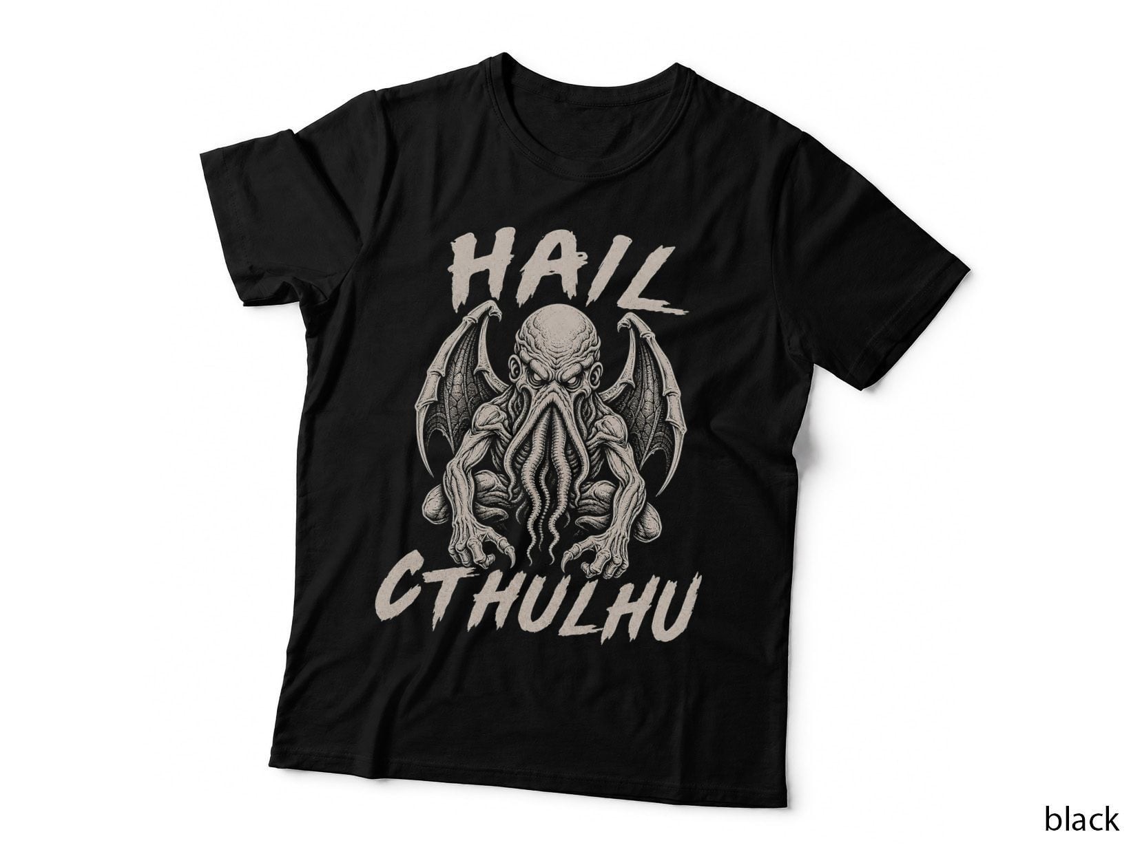 Hail Cthulhu Brush Lovecraft Cosmic Horror Occult Tentacle T-Shirt Hoodie Goth