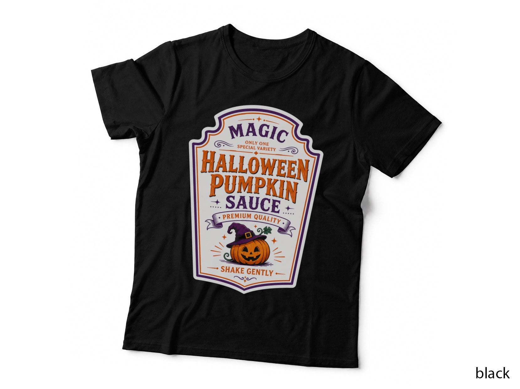 Halloween Pumpkin Sauce Bottle Label Funny Spooky Fall T-Shirt Hoodie Gift
