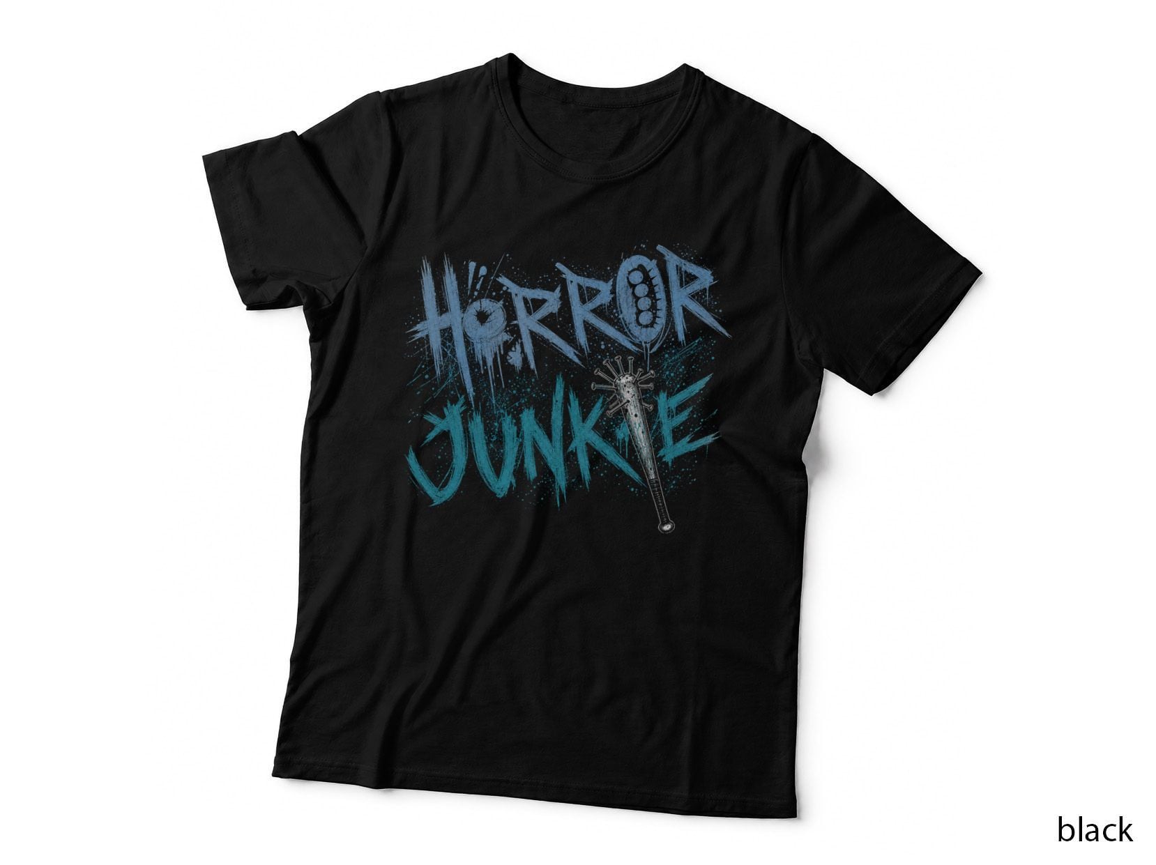 Horror Junkie Blue Scary Movie Halloween Slasher Film Goth T-Shirt Hoodie