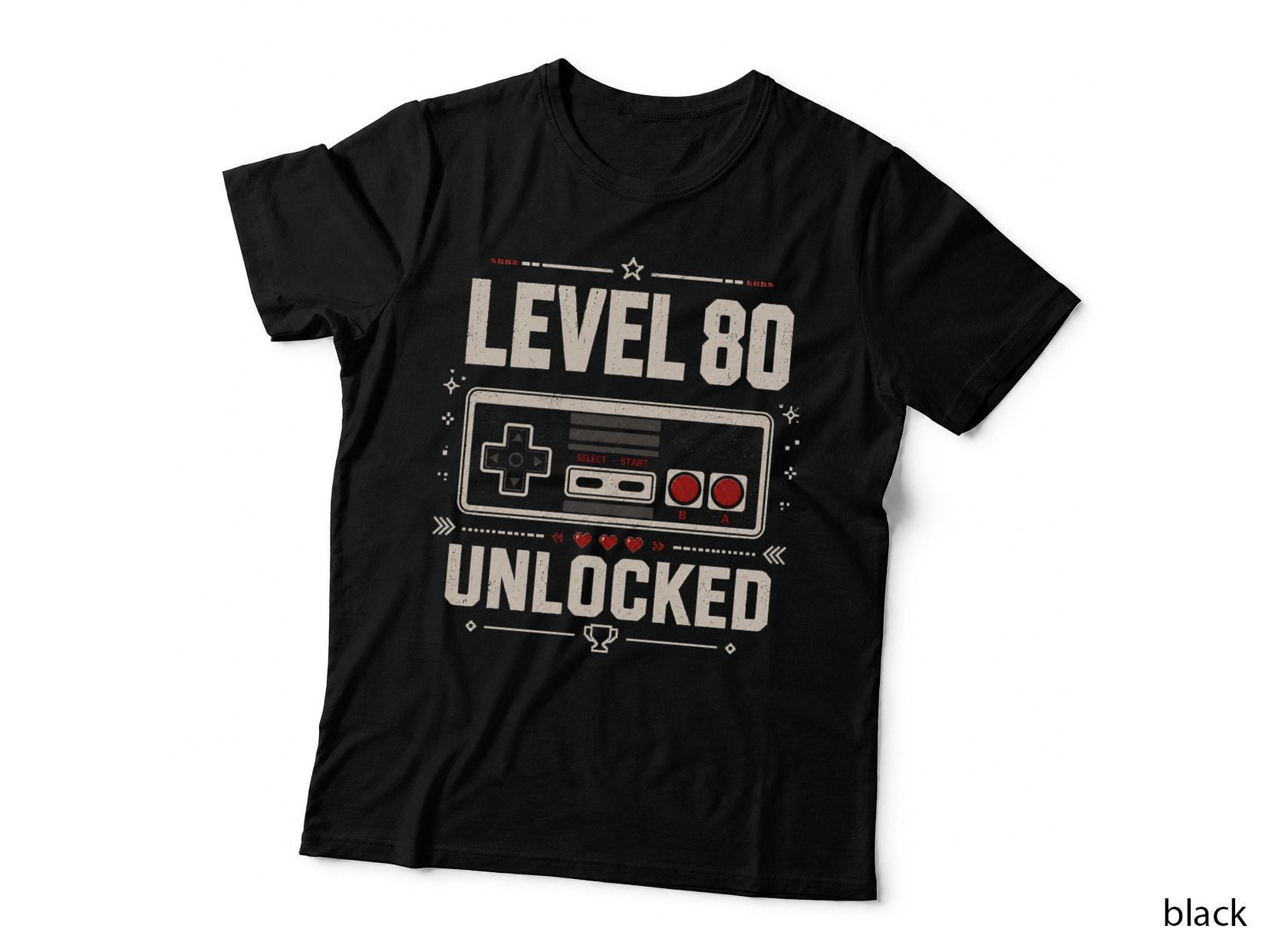 Level 80 Unlocked 80th Birthday Gamer Video Game T-Shirt Hoodie Born 1946 Dad