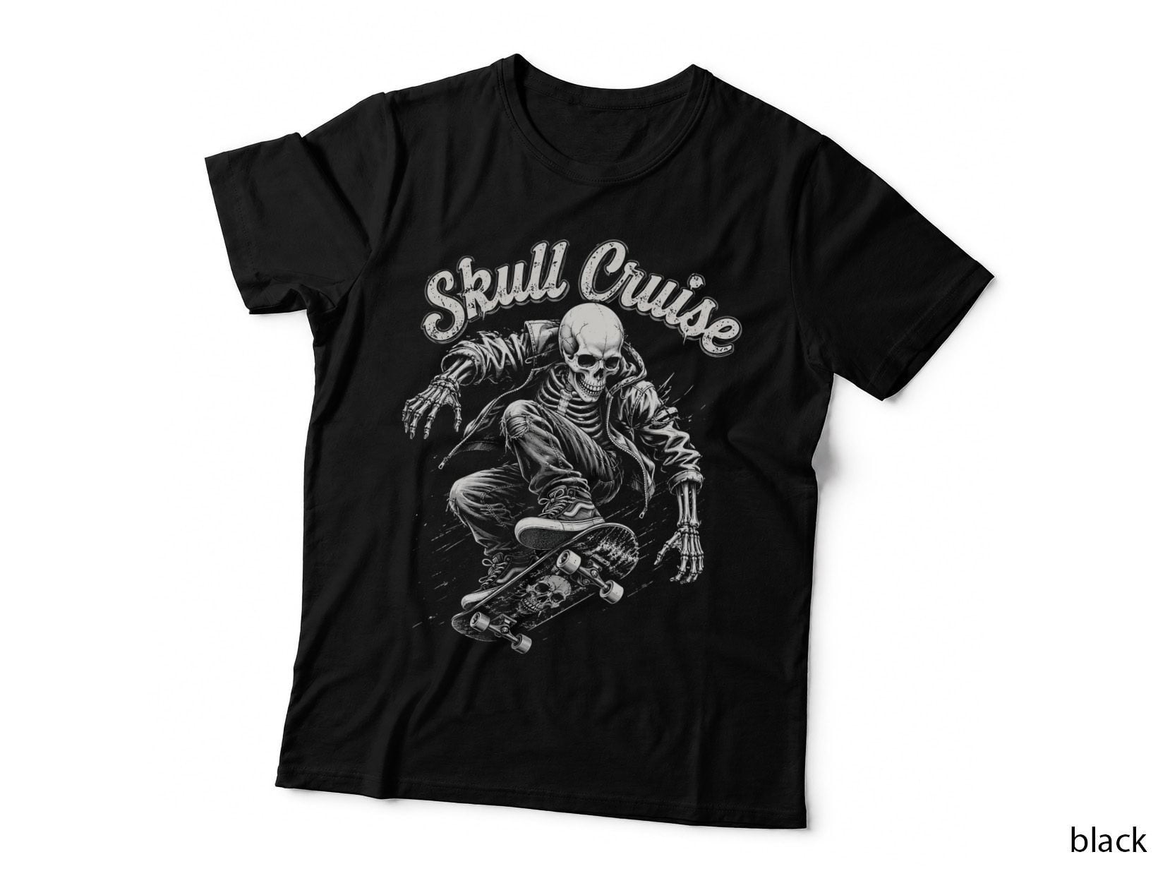 Skull Cruise Skateboard Skeleton Skater Street Gothic Rock T-Shirt Hoodie