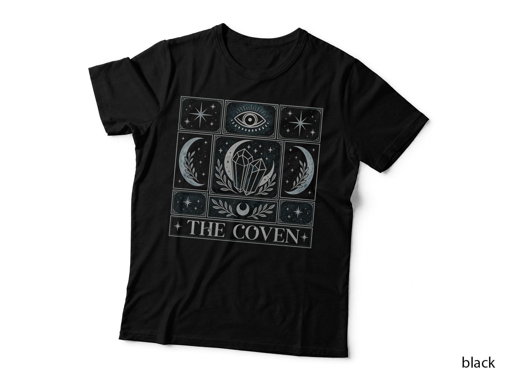 The Coven Crystals Moon Witchy Celestial Wiccan Tarot Gothic T-Shirt Hoodie