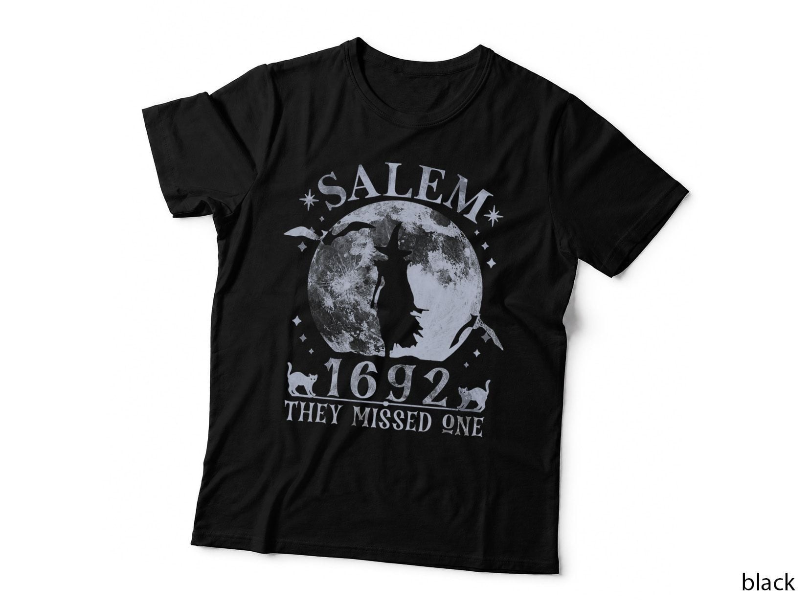 Full Moon Witch Salem 1692 T-Shirt, Halloween Horror, Witchcraft Apparel