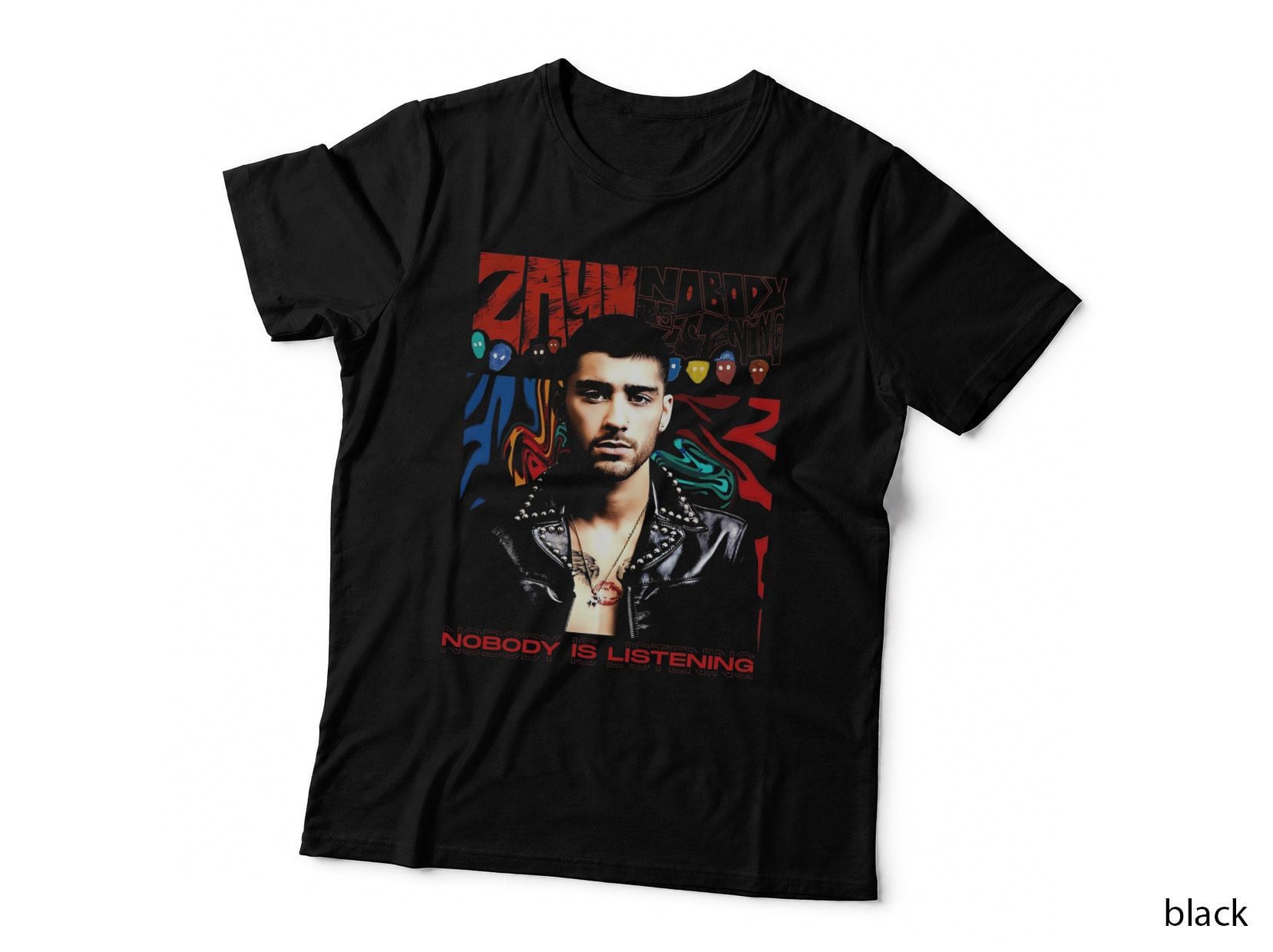 Zayn Nobody Is Listening T-Shirt, Pop Music Fan Art, Singer Portrait