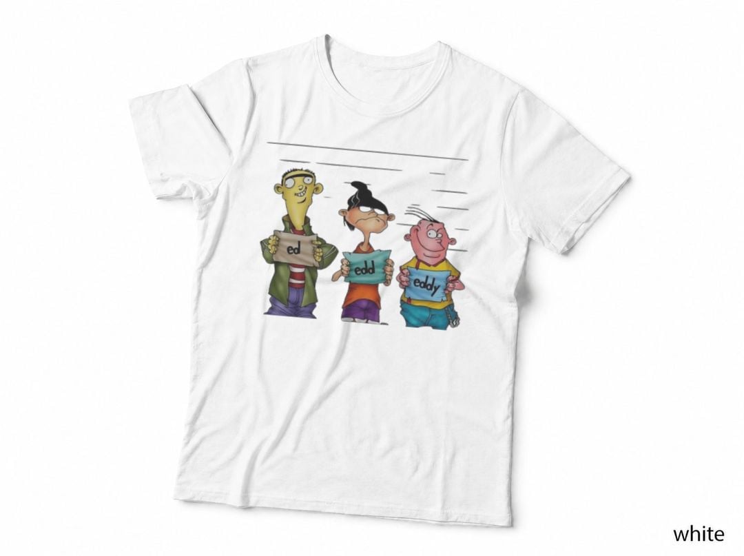 Ed Edd N Eddy T-Shirt, Retro Cartoon Nostalgia, 90s TV Show Mugshot