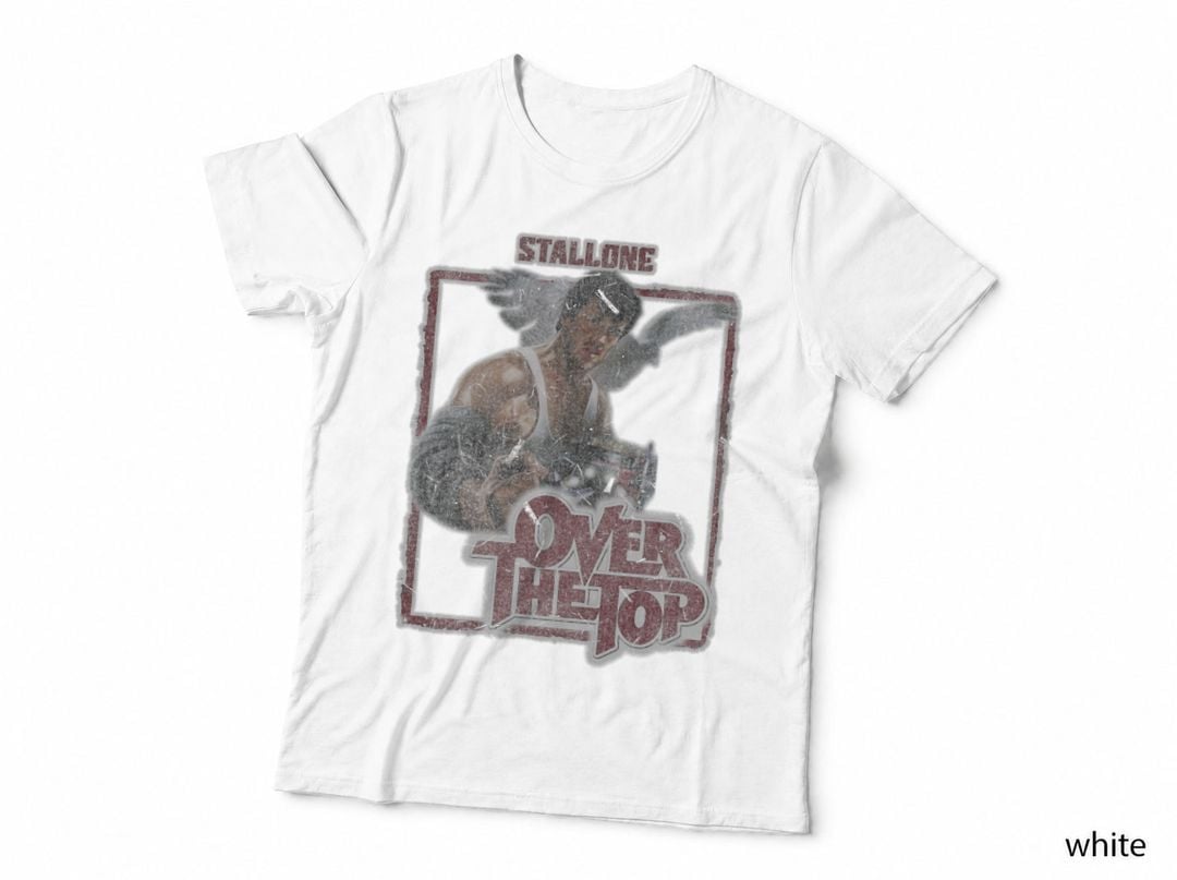 Over The Top Stallone T-Shirt, 80s Action Movie Fan Art, Retro Film