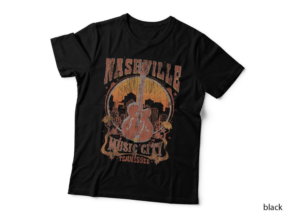 Nashville Tennessee Guitar Country Music City Guitarist Gift T-Shirt