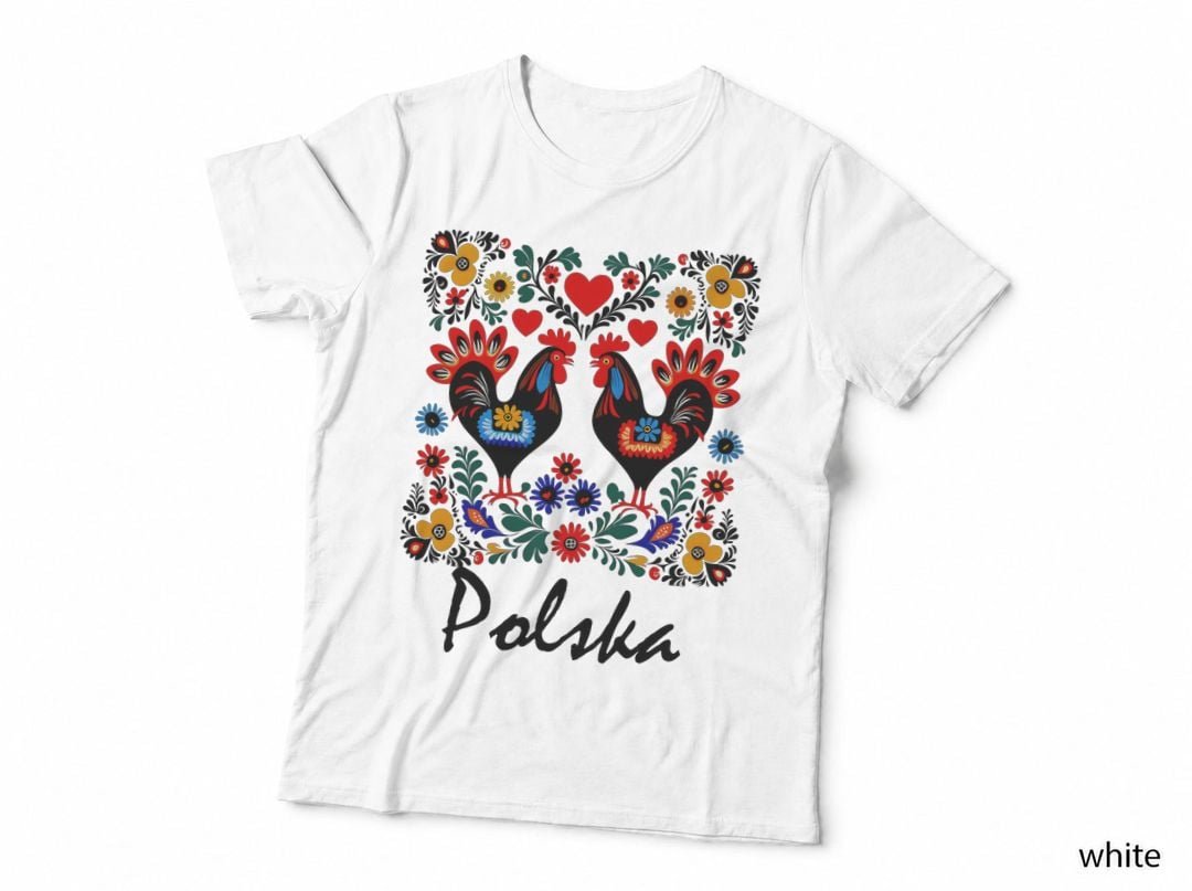POLAND Folk Art Flowers Polish WYCINANKI Polska Day Fest T-Shirt
