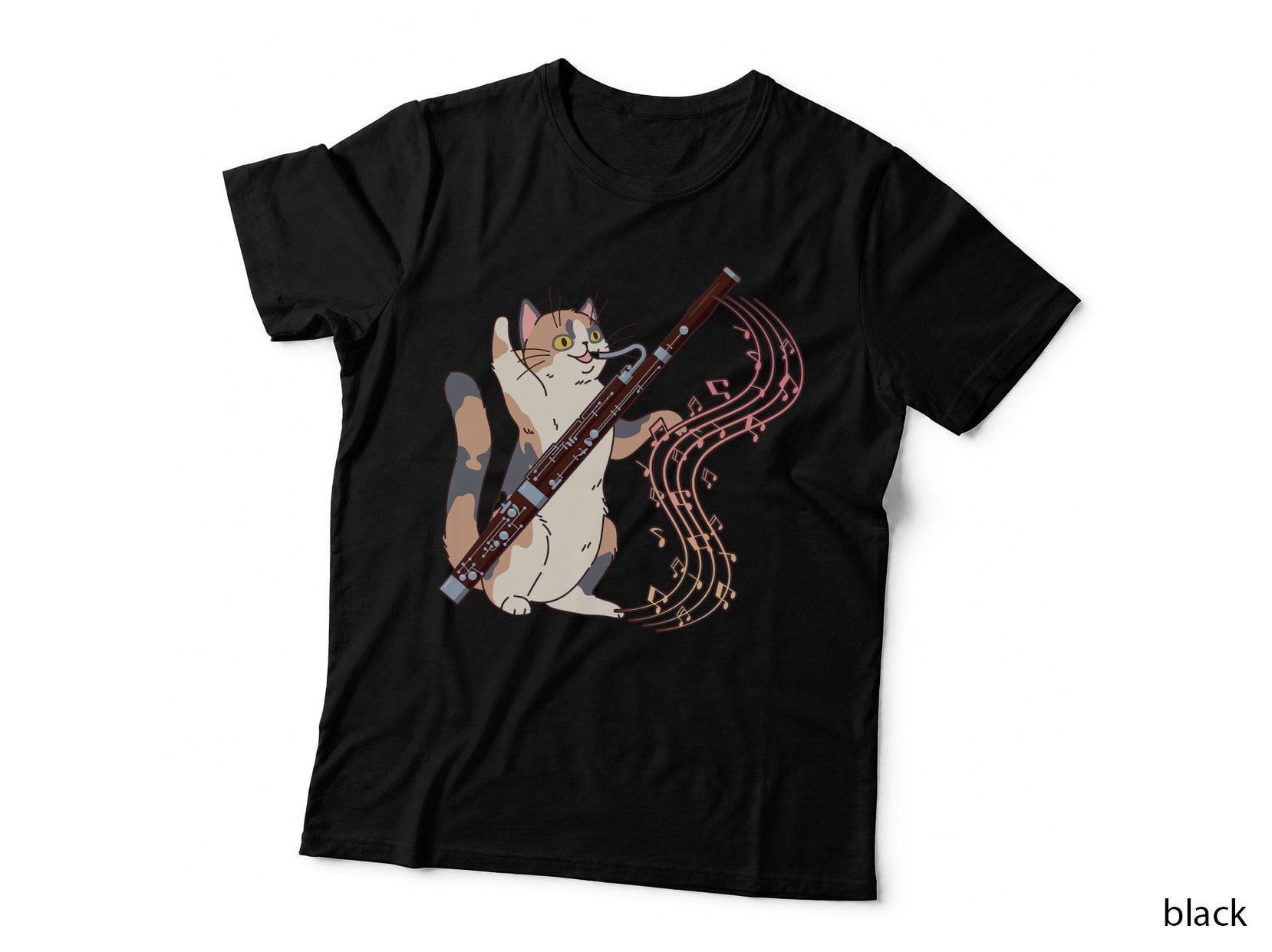 Funny Bassoonist Music Orchestra Cat Playing Bassoon T-Shirt