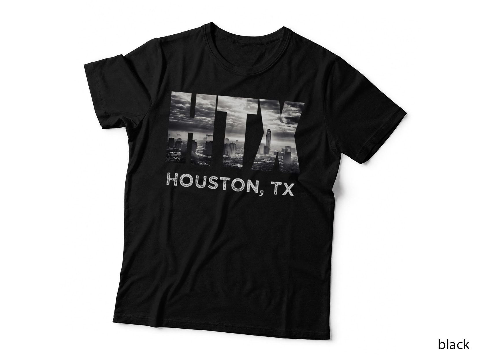 HTX City of Houston Skyline Art Downtown Texas Souvenir Gift T-Shirt