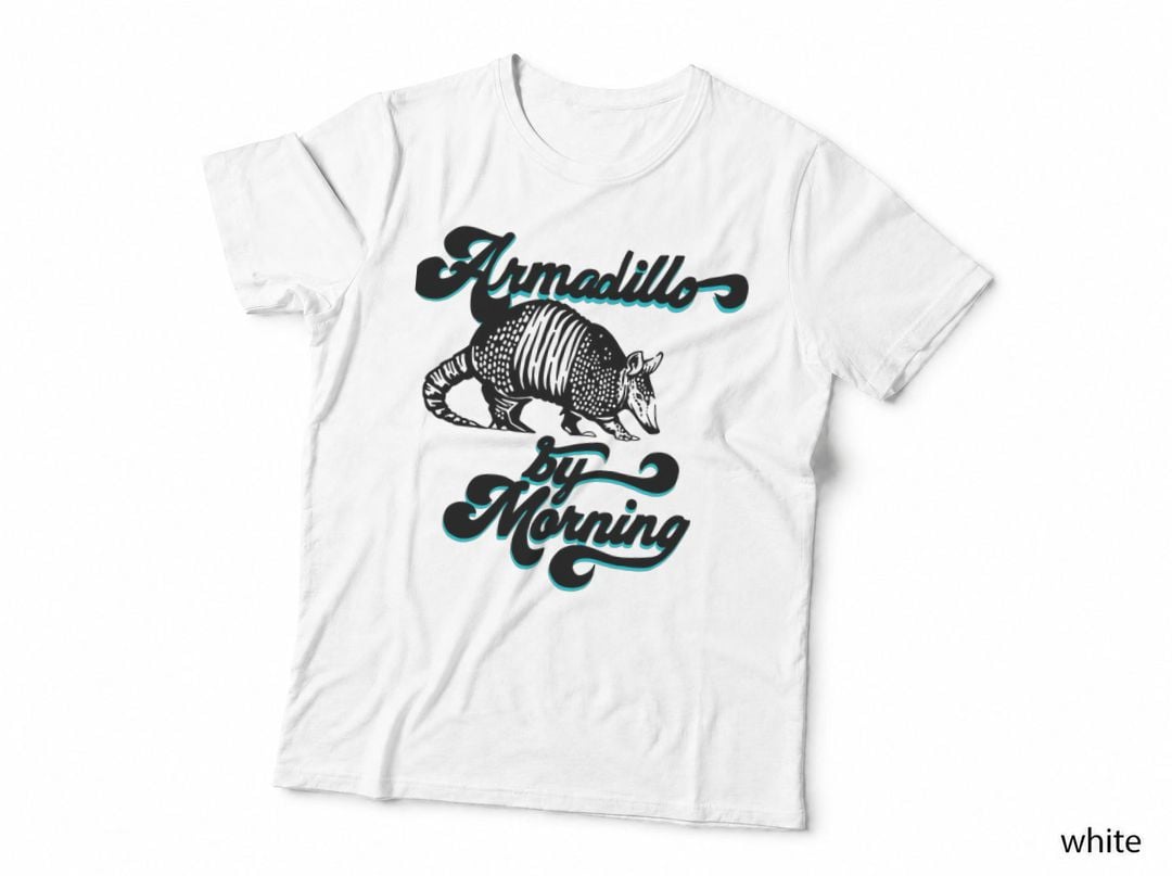 Armadillo My Morning T-Shirt, Retro Animal Script, Nature Art Print