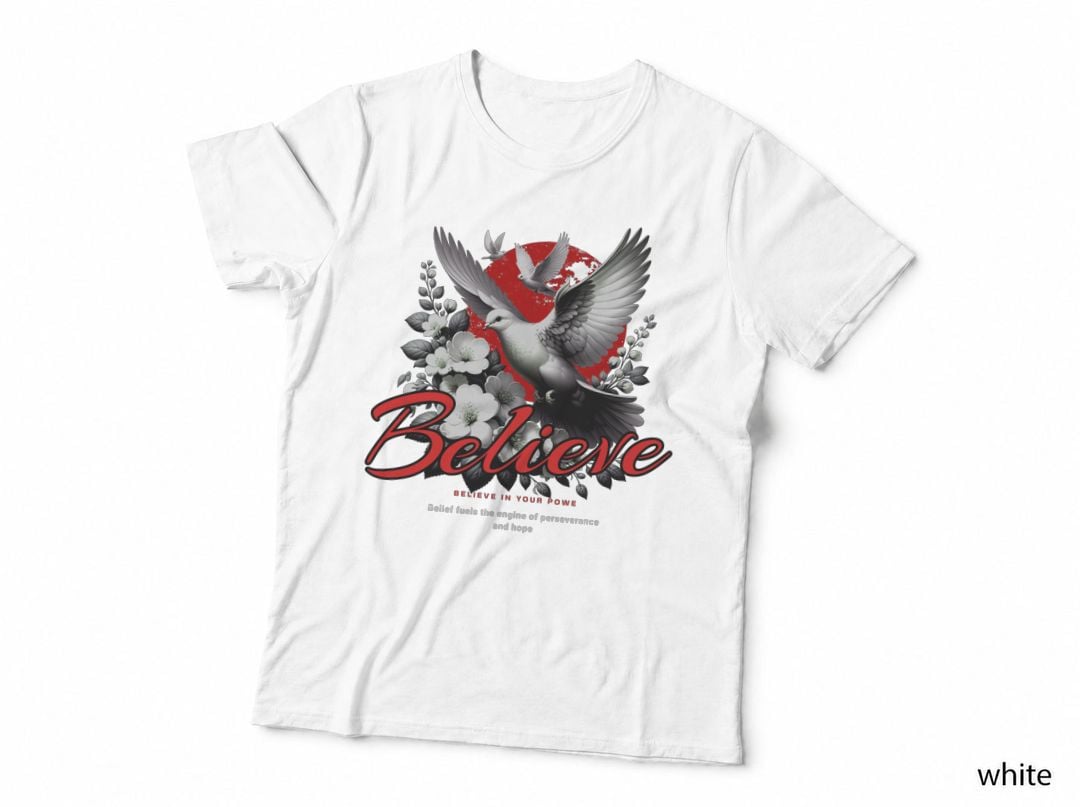 Believe Dove Urban T-Shirt, Dove Peace Symbol, Urban Streetwear
