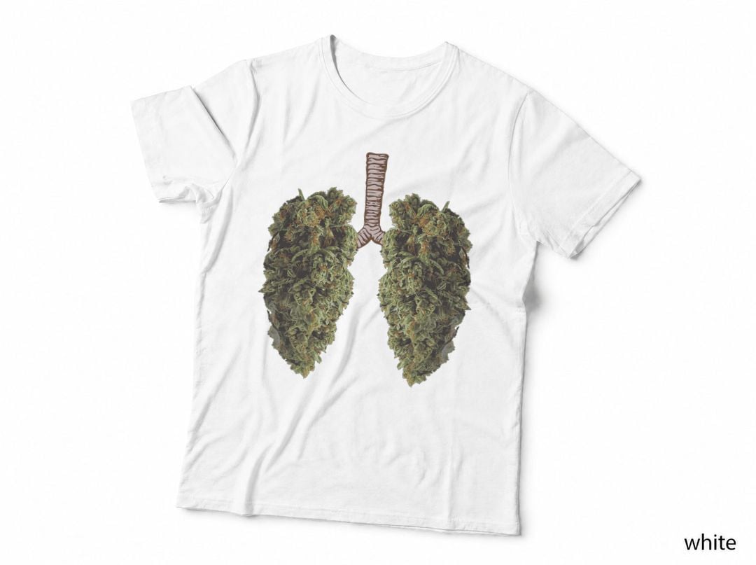 Funny Weed Lung Marijuana Bud T-Shirt, 420 Weed, Humorous Stoner Apparel