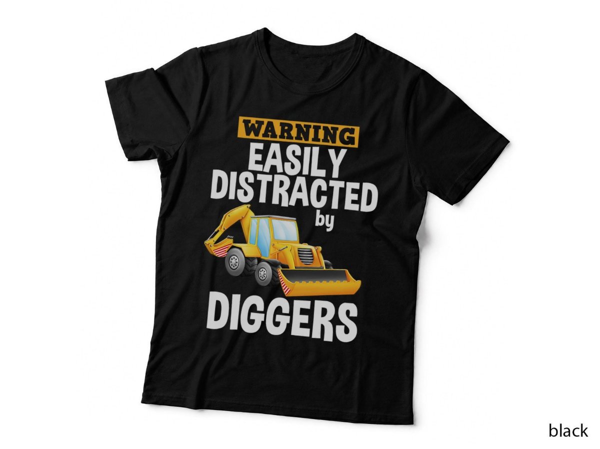 Easily Distracted By Diggers Backhoe Loader T-Shirt