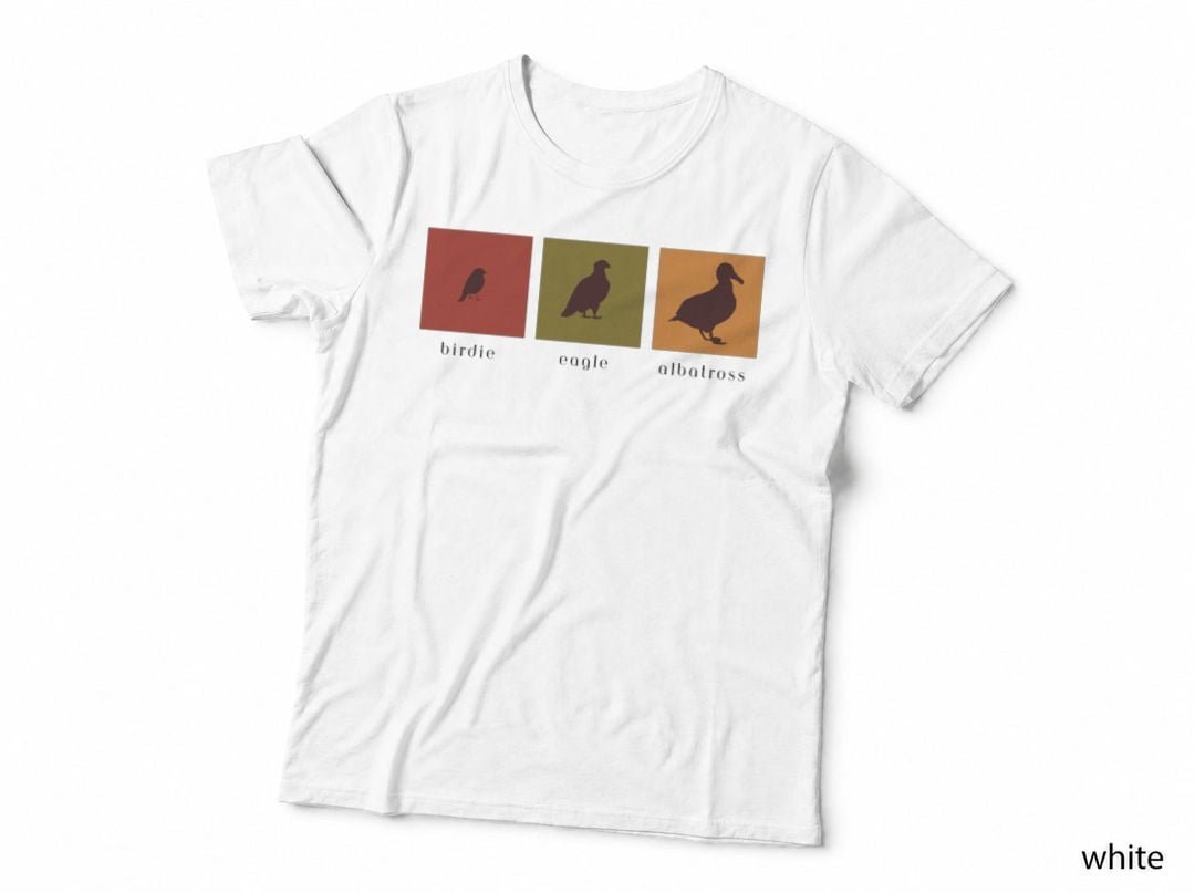 Golf Birdie Eagle Albatross (Black Text, Fall Colors) T-Shirt