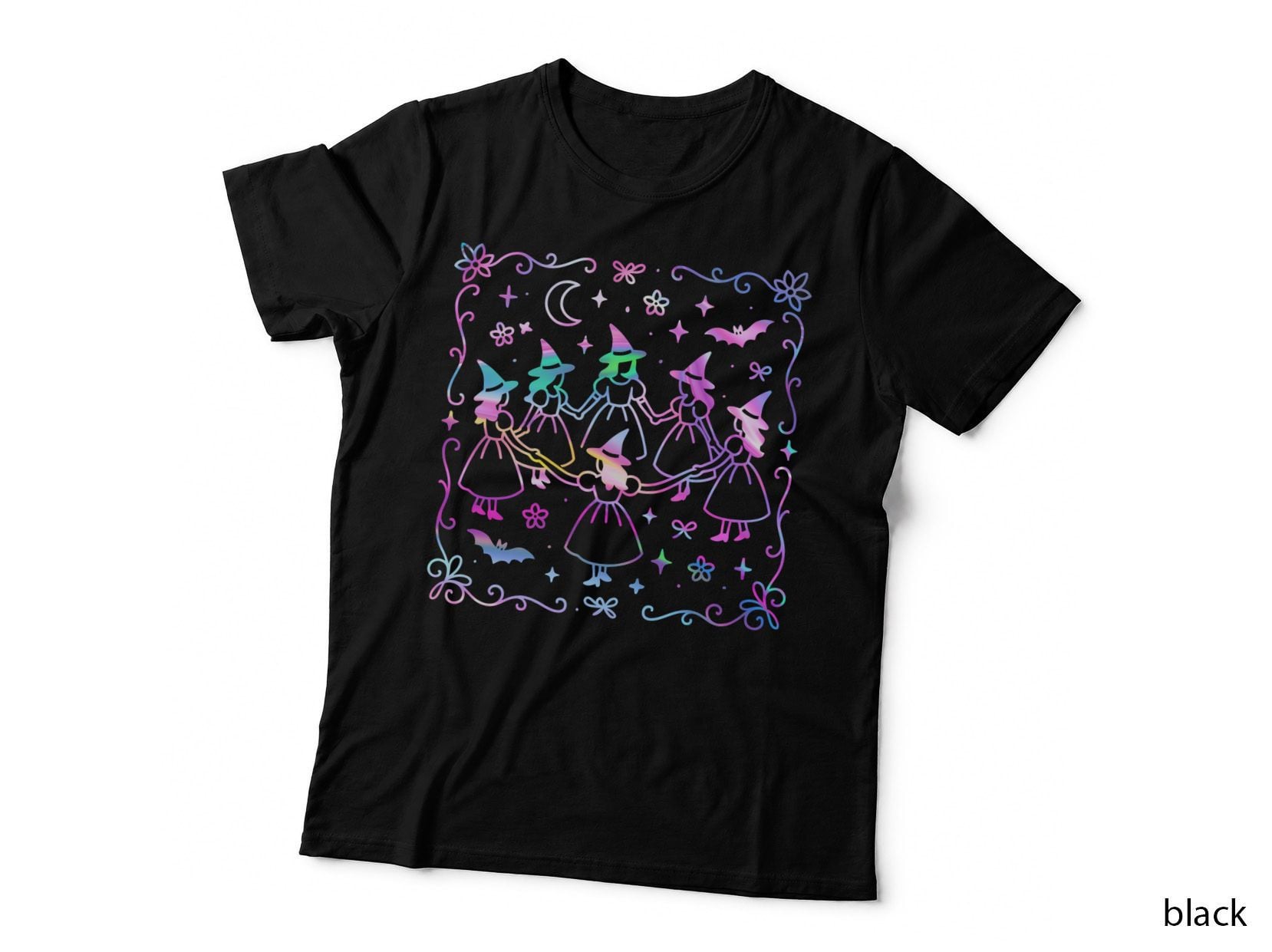Halloween Witch Circle T-Shirt, Whimsical Party Theme, Costume Fun