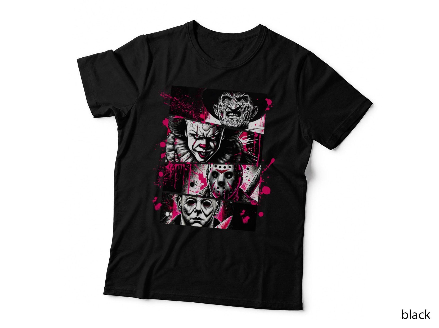 Horror Movie Villains T-Shirt, Scary Halloween Costume, Thriller Fan Gift