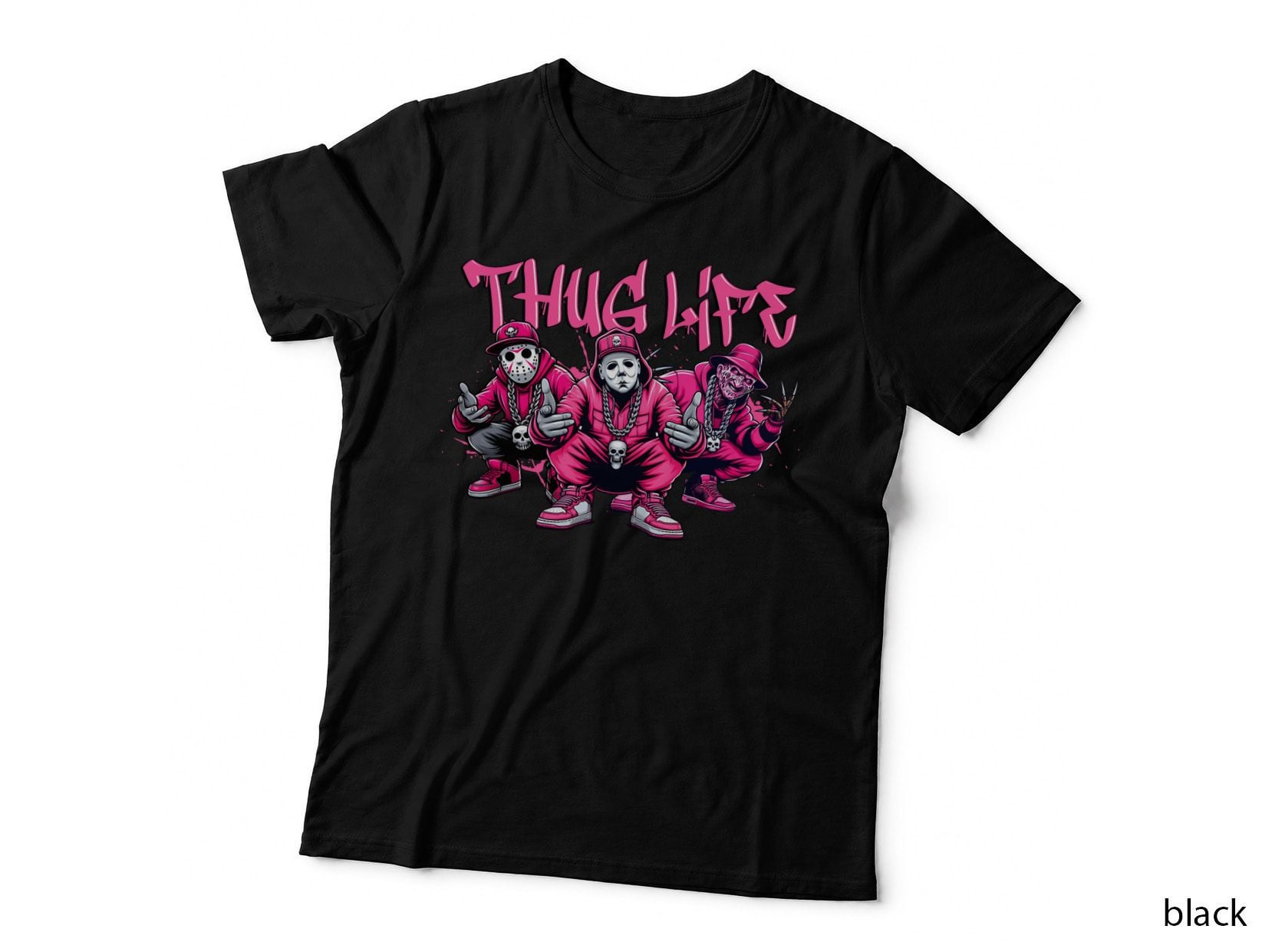 Thug Life Horror Characters T-Shirt, Halloween Costume, Scary Movie Fan