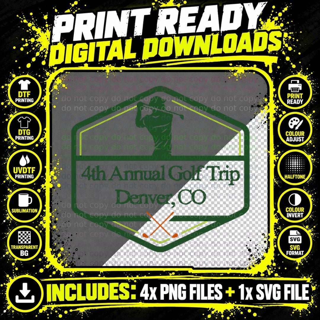 4th Annual Golf Trip Denver, CO T-Shirt Png SVG Digital Bundle