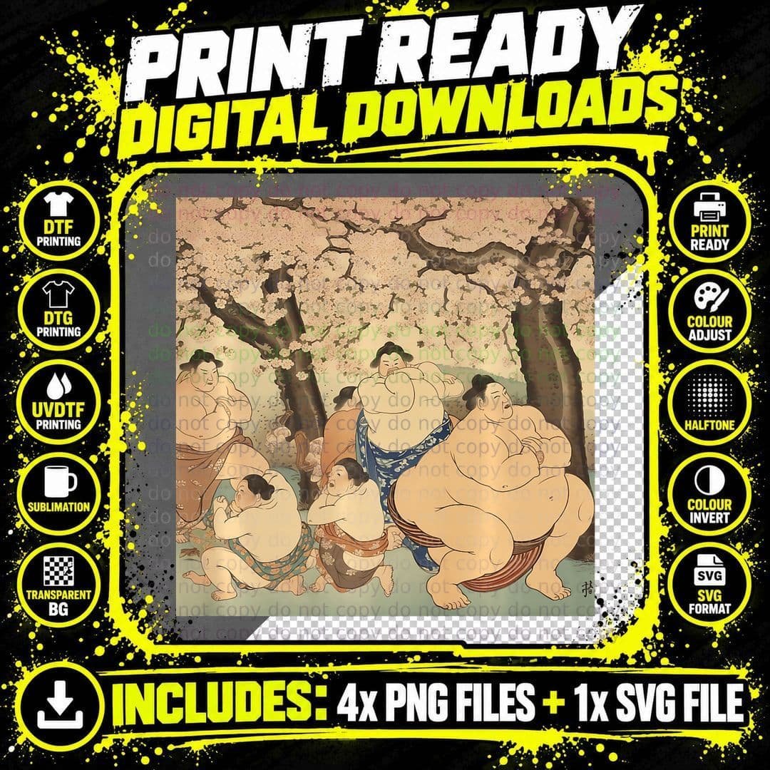 A Tribute to Artistry Sumo Wrestling Japanese Culture Png SVG Digital Bundle