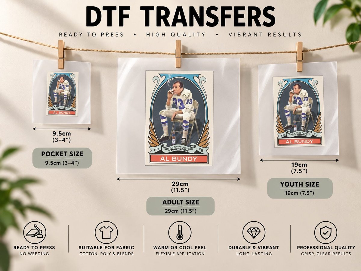 Al Bundy Polk High Football Trading Card DTF Transfer Iron On