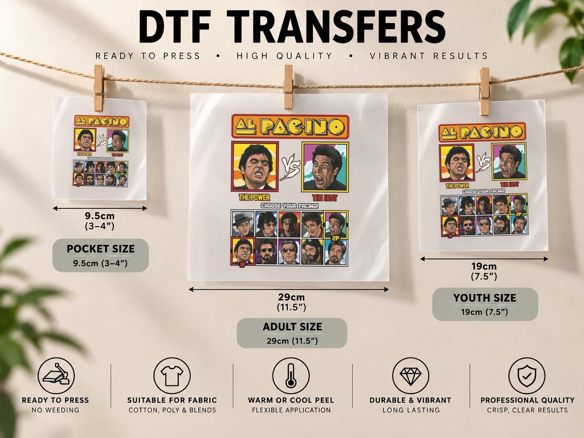 Al Pacino Fighter DTF Transfer Iron On