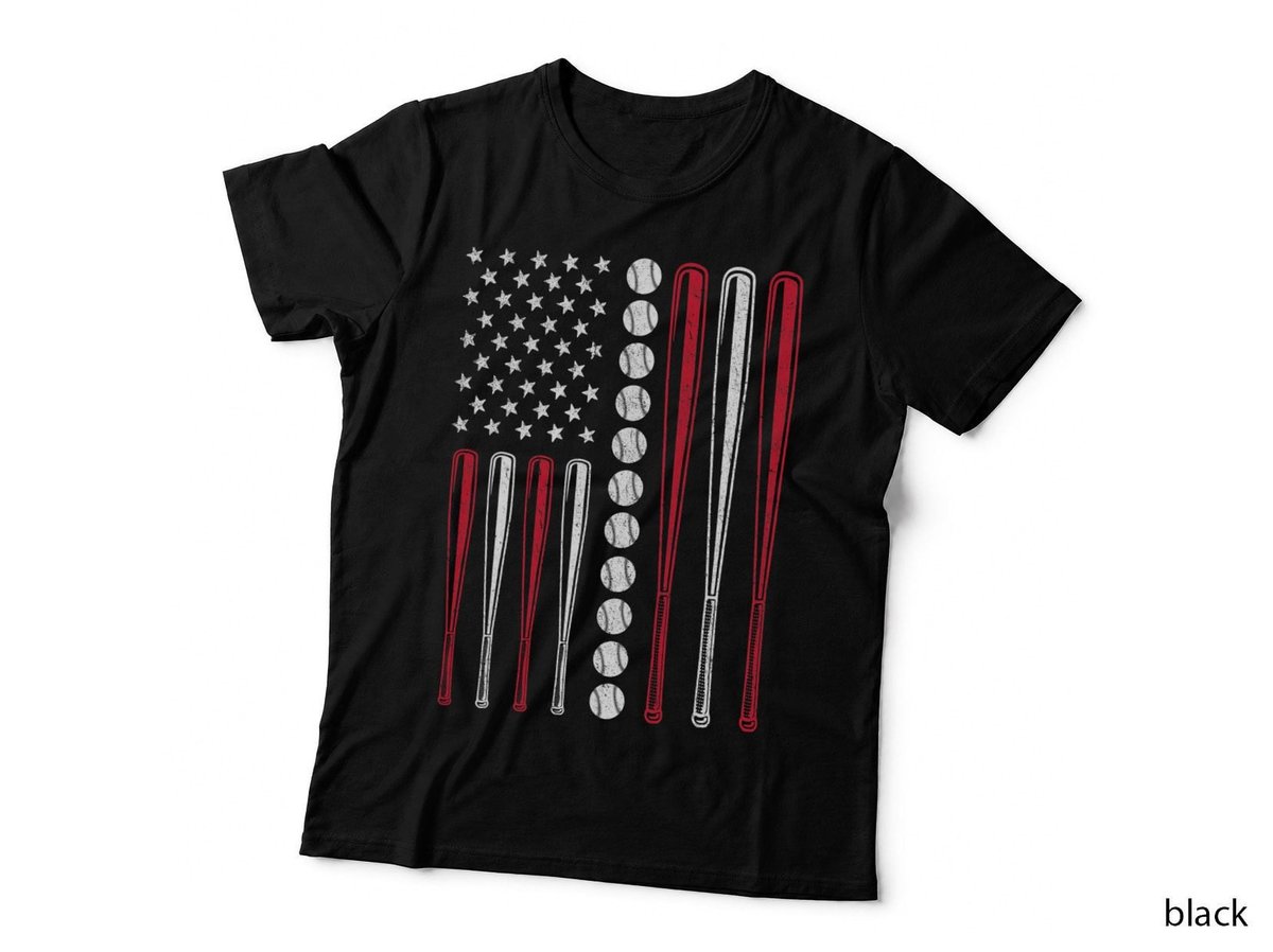 American Flag Baseball Team Gift Men Boys Kids Girls Women T-Shirt