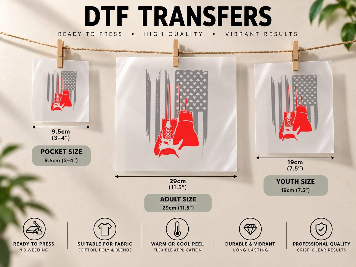 American Flag Boxing - Boxer Boxing DTF Transfer Iron On