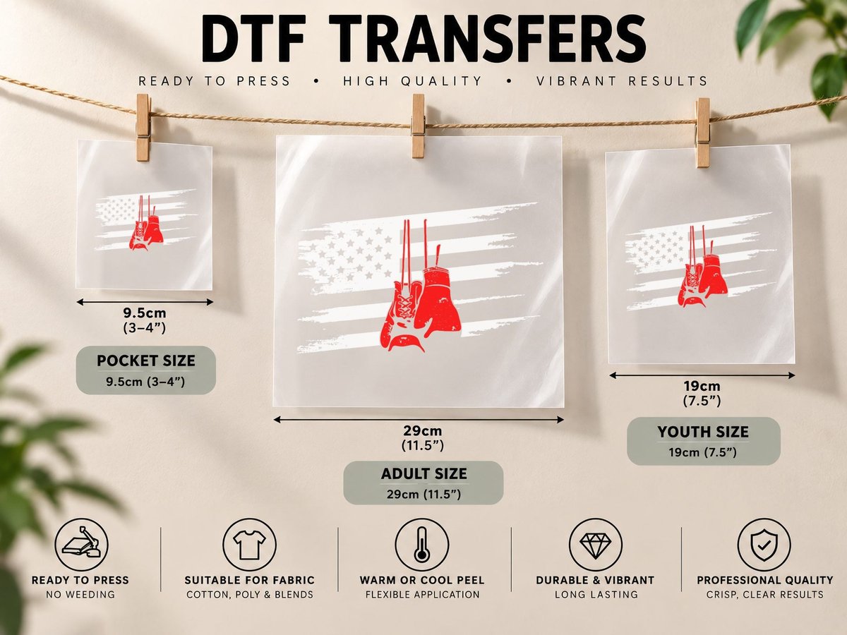 American Flag Boxing - Boxing DTF Transfer Iron On
