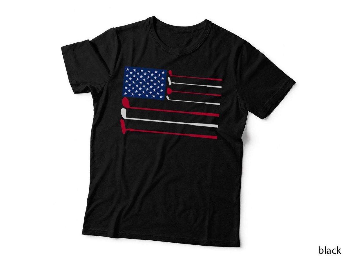 American Flag Golf Golfing Men Women 4th of July Fourth T-Shirt