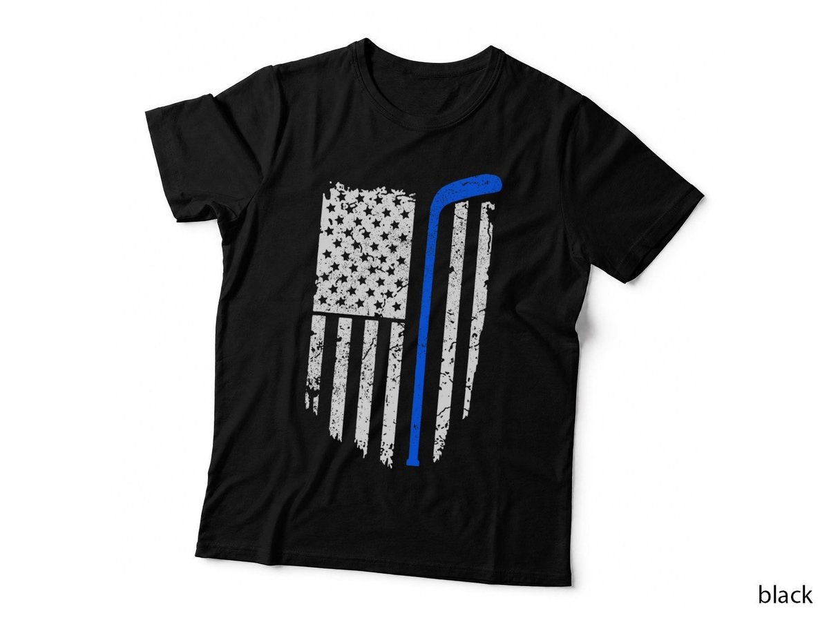 American Flag Hockey Patriotic Ice Hockey Player T-Shirt