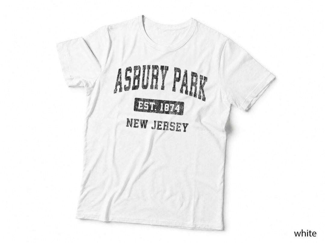 Asbury Park New Jersey NJ Vintage Sports Design Black Design Raglan Baseball Tee