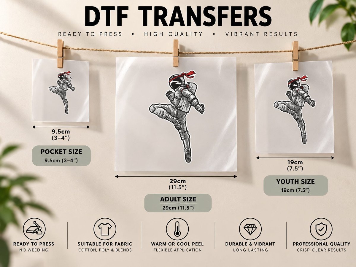 Astronaut Muay Thai Boxing Karate Kickboxing DTF Transfer Iron On