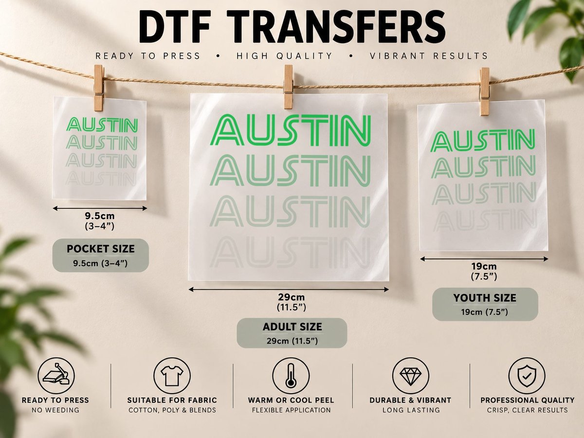 Austin Soccer Style Color Fade Futbol Club DTF Transfer Iron On