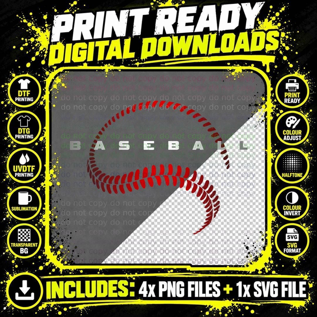 Baseball Apparel - Baseball T-Shirt Copy Png SVG Digital Bundle