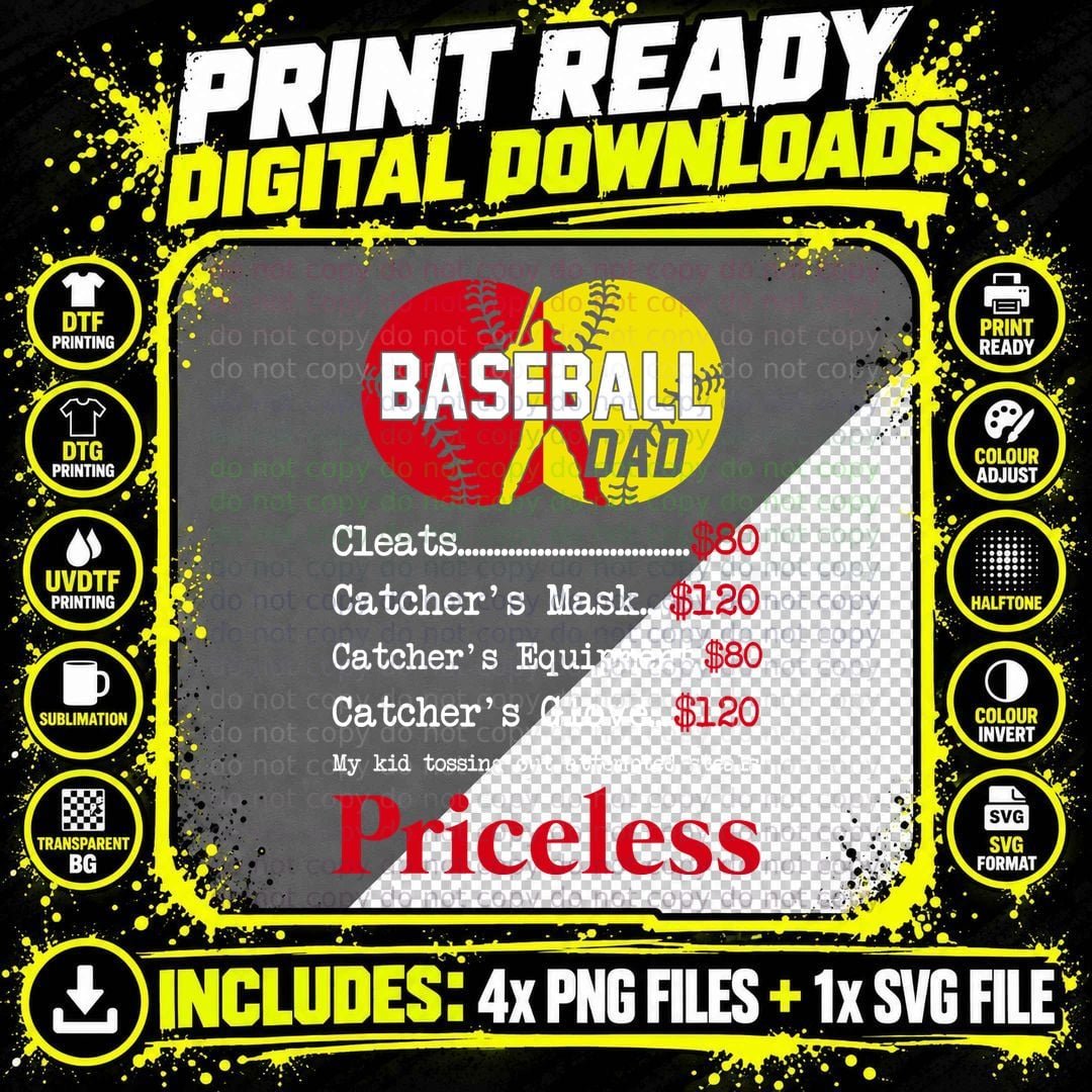 Baseball Dad Shirt, Classic Sports, Pitcher Catcher Png SVG Digital Bundle