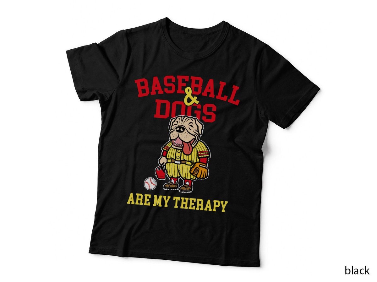 Baseball Dogs Are My Therapy Shirt, Baseball Lover, Softball Vibes, Gift T-Shirt