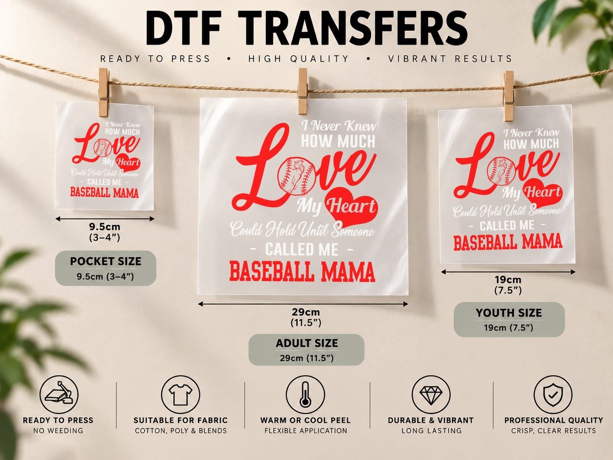 Baseball Mama, Coach Life, Distressed Look, Diamond Field DTF Transfer Iron On