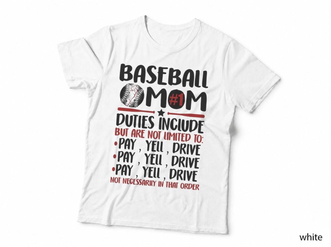 Baseball Mom Duties Include Shirt, Bat and Ball, Distressed Look, Gift T-Shirt