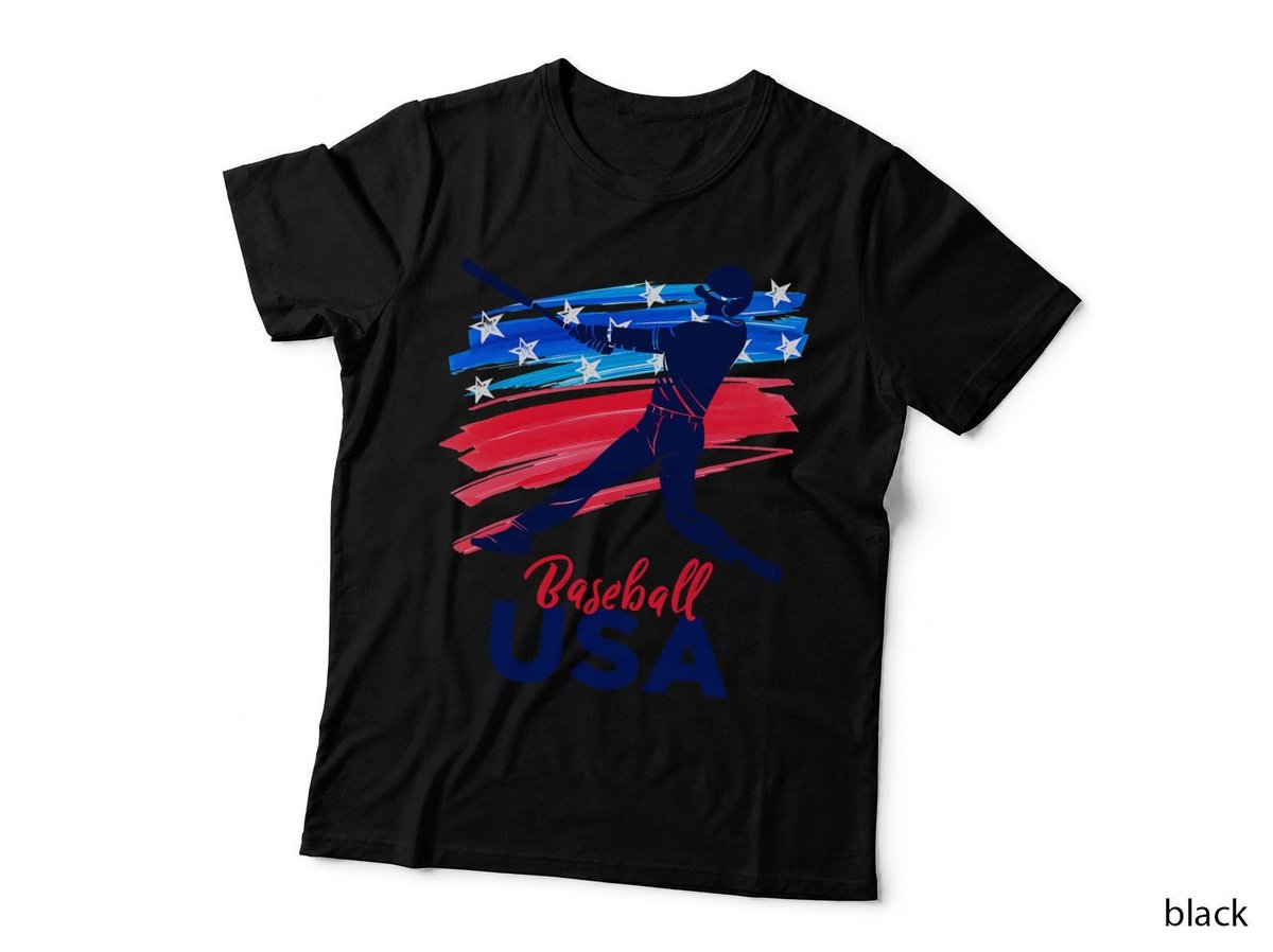Baseball USA Support the Team Shirt USA Flag Baseball Lover T-Shirt