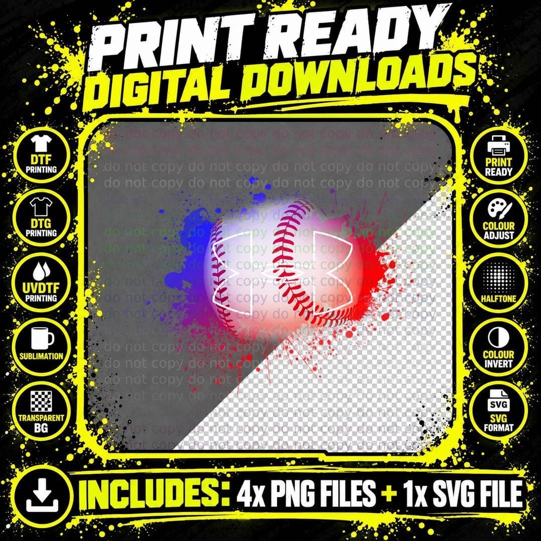 Baseball Under Armour Shirt, Glove and Cap, Coach Life Png SVG Digital Bundle
