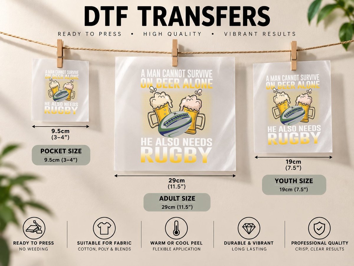 Beer and Rugby, Chill Session, Barrel Aged, Vintage Tavern DTF Transfer Iron On