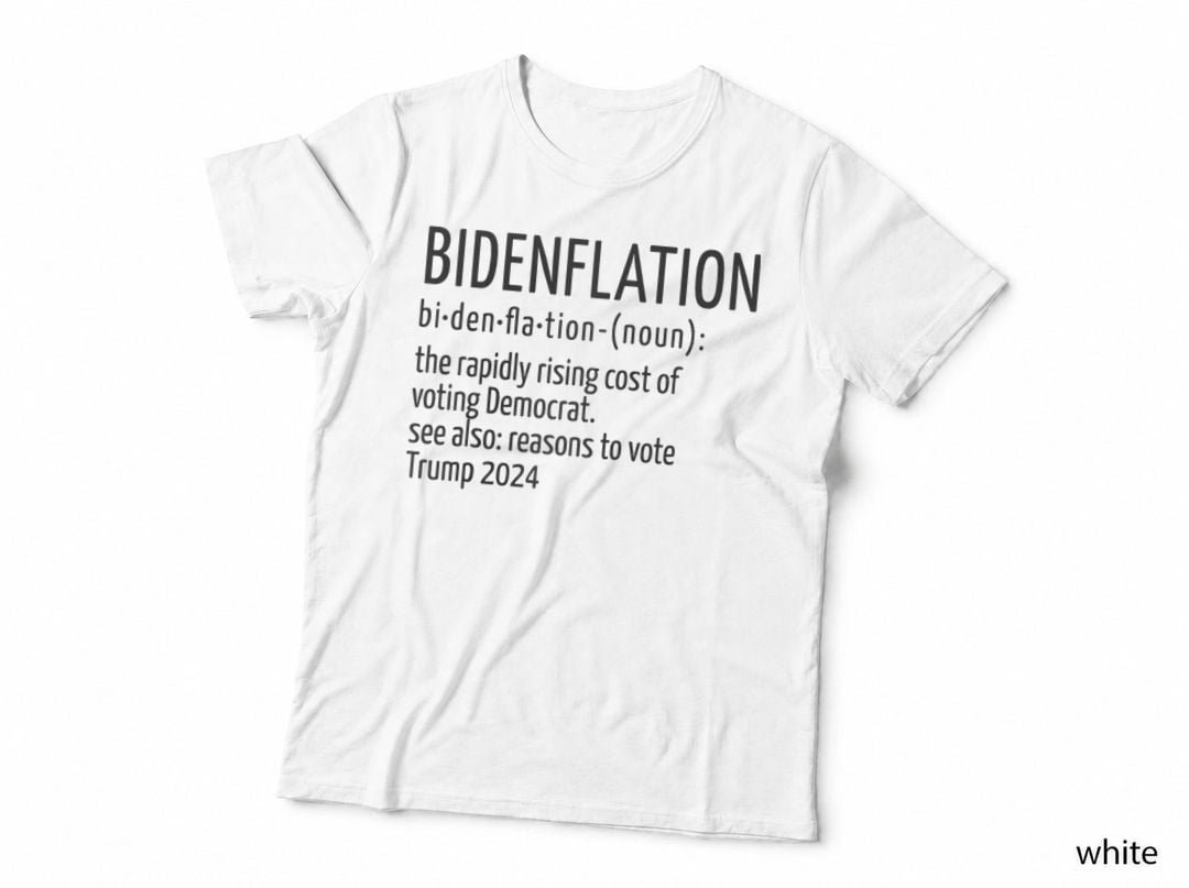 Bidenflation Funny Anti-Biden Politics Quote Pro-Trump Joke Raglan Baseball Tee