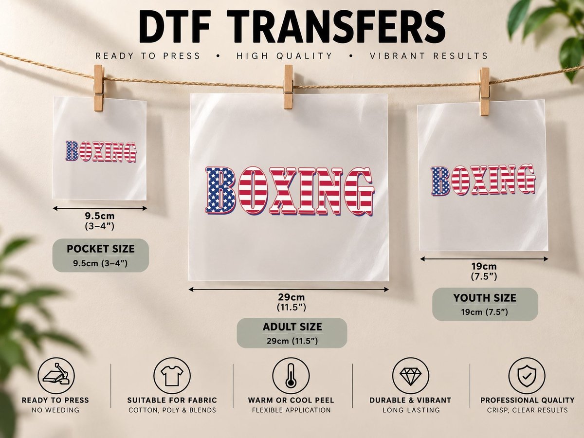 Boxing American Flag - Boxing DTF Transfer Iron On