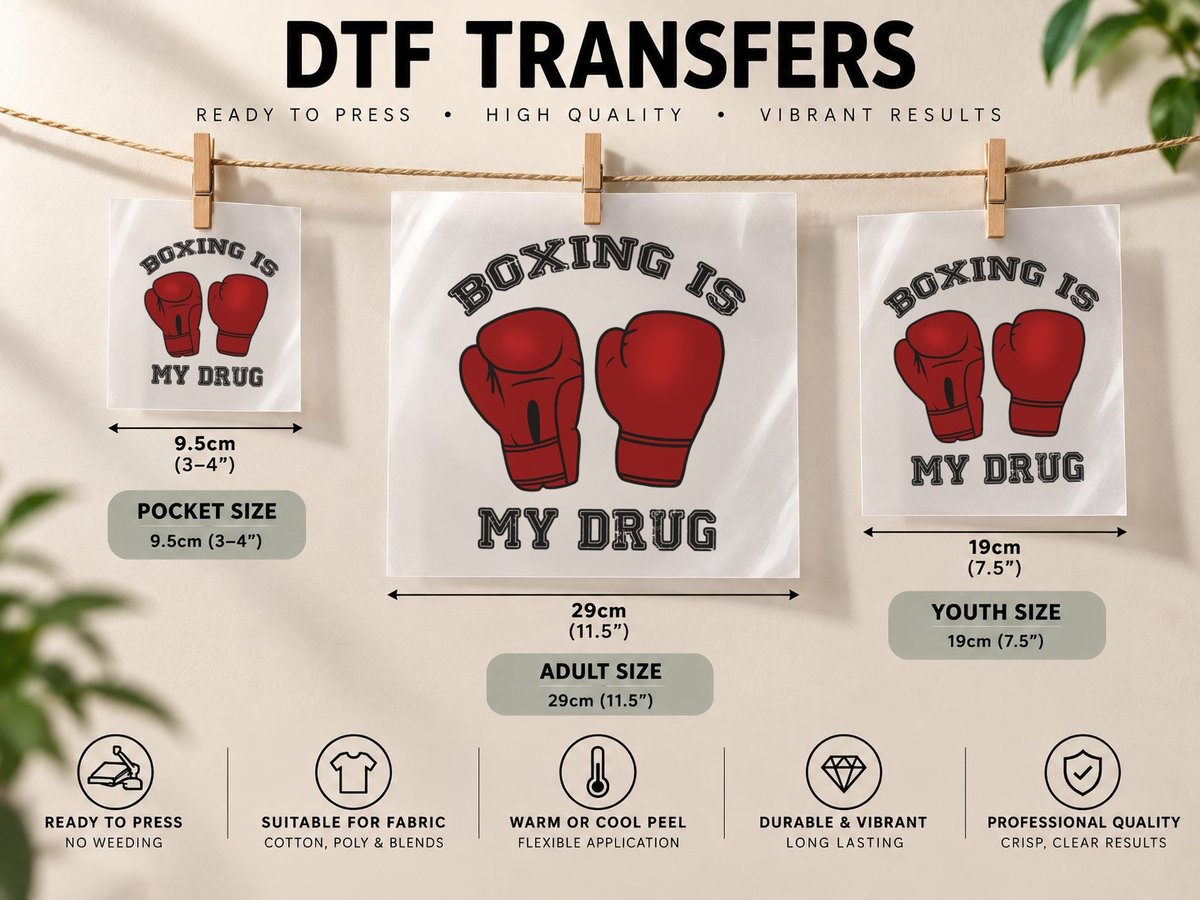 Boxing Is My Drug T for Men & Women DTF Transfer Iron On
